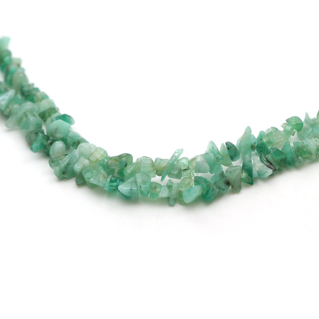 Natural Emerald Smooth Nuggets Beads | 4x5 mm to 4x7 mm | Necklace for Women | 34 Inch Full Strand | Pack of 5 Strands - National Facets, Gemstone Manufacturer, Natural Gemstones, Gemstone Beads