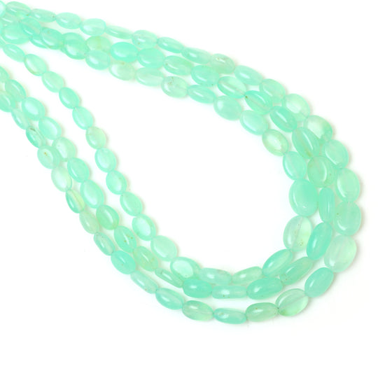 Natural Green Opal Smooth Tumble Beads | 4x5 mm to 7x10 mm | Opal Jewelry Making Beads | 8 Inch/ 18 Inch Full Strand | Price Per Strand