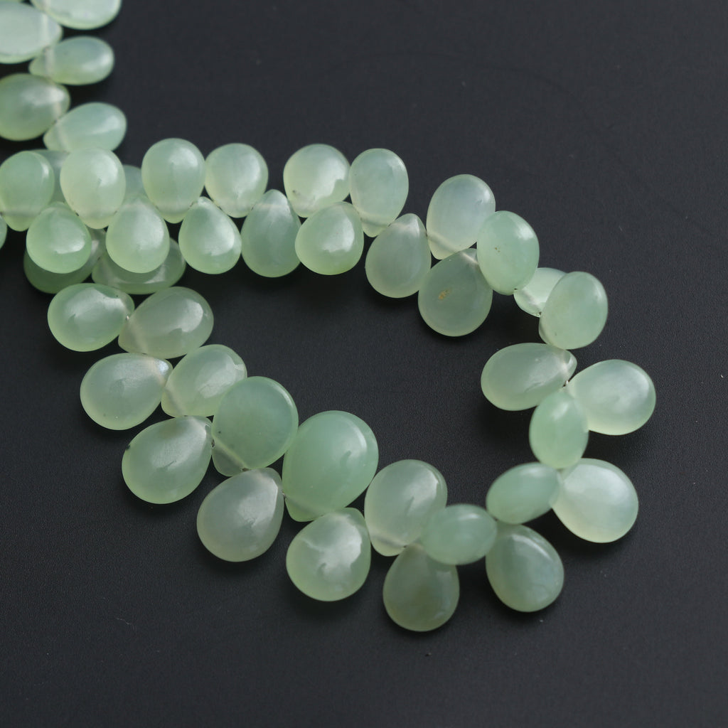 Jade Smooth Pears Beads - 5x6 mm to 8x10 mm - Jade Cabochon Gemstone - Gem Quality , 20 Cm/ 8 Inch Full Strand, Price Per Strand - National Facets, Gemstone Manufacturer, Natural Gemstones, Gemstone Beads