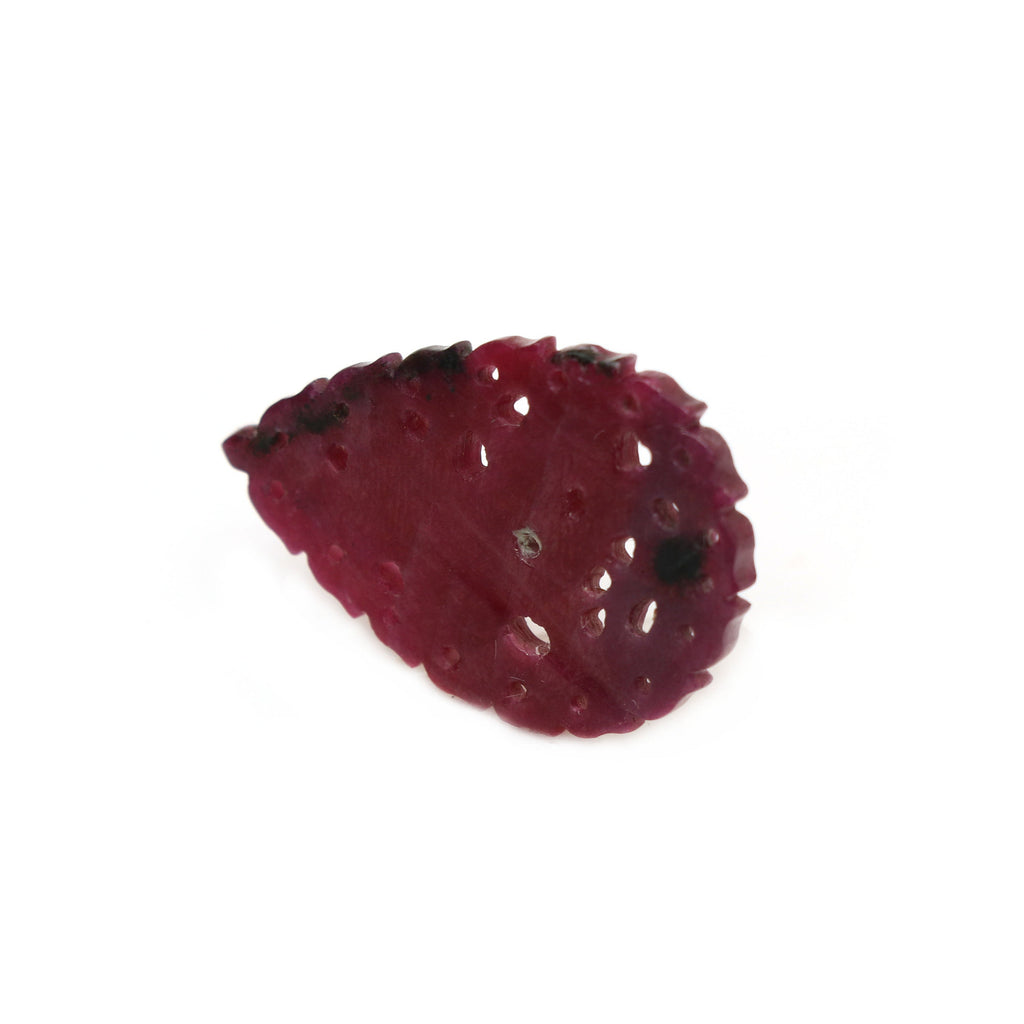 Natural Ruby Carving Pear Shaped Loose Gemstone - 35x23x3 mm - Ruby Pear, Ruby Carving Loose Gemstone, 1 Piece - National Facets, Gemstone Manufacturer, Natural Gemstones, Gemstone Beads