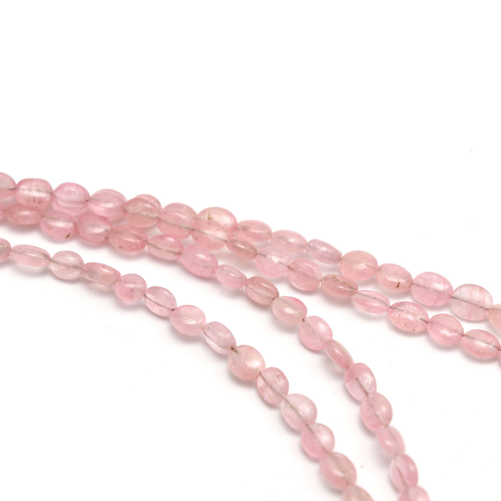 Natural Pink Tourmaline Smooth Oval Beads | Unique Pink Tourmaline | 3x3.5 mm to 6.5x8.5 mm | 8 Inch/ 18 Inch Full Strand | Price Per Strand - National Facets, Gemstone Manufacturer, Natural Gemstones, Gemstone Beads