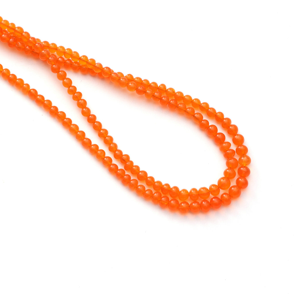 Orange Opal Dyed Smooth Round Balls - 4 mm to 4.5 mm - Orange Opal Beads - Gem Quality , 8 Inch/ 16 Inch Full Strand, Price Per Strand - National Facets, Gemstone Manufacturer, Natural Gemstones, Gemstone Beads