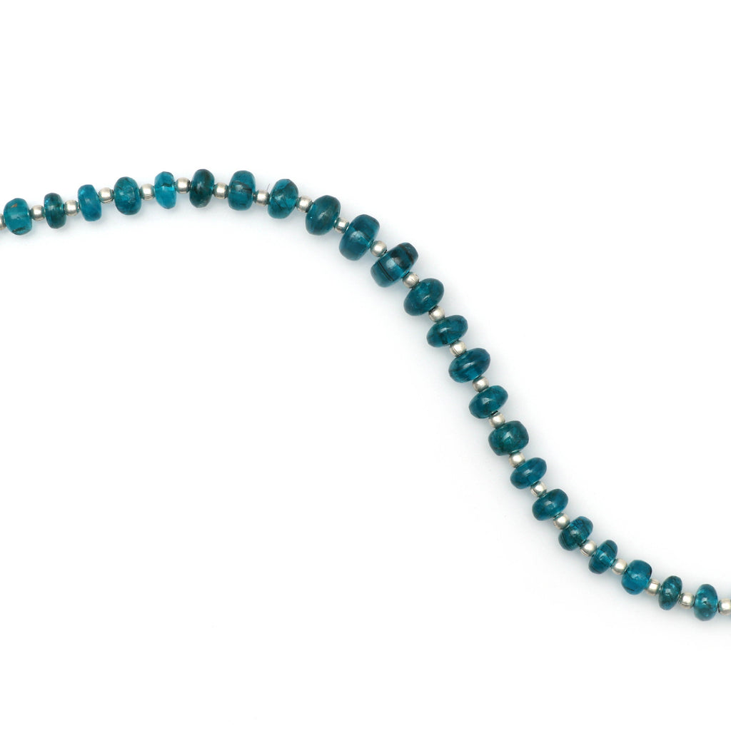 Neon Apatite Smooth Beads | 4.5 mm to 7mm | Natural Neon Apatite | Round Beads | Apatite Smooth Beads | Neon Apatite Beads | 8 Inch Strand - National Facets, Gemstone Manufacturer, Natural Gemstones, Gemstone Beads