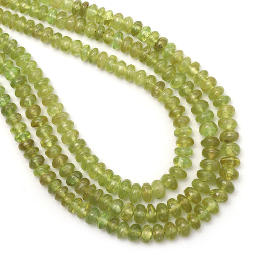 スフェーン スムース ラウンデル ビーズ、3 mm ～ 6 mm、スフェーン ジュエリー メイキング ビーズ - 8 インチ / 18 インチ フル ストランド、1 ストランドあたりの価格