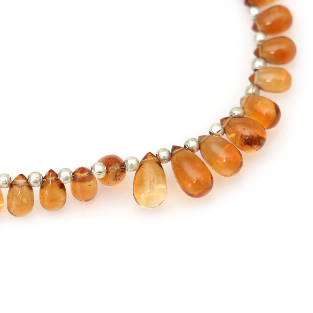 Citrine Smooth Drops Beads - 3x5 mm to 5x9 mm - Citrine Graduation Drops - Gem Quality , 15 Cm Full Strand, Price Per Strand - National Facets, Gemstone Manufacturer, Natural Gemstones, Gemstone Beads