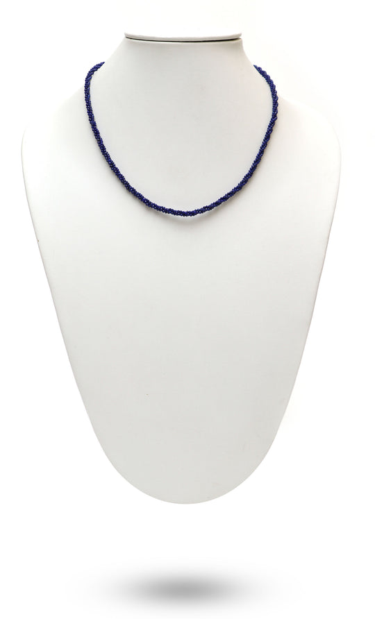 AAA Natural Lapis Faceted Rondelle Necklace | 2 mm | 18 Inch Necklace | 925 Sterling Silver Fish Lock Clasp | Price Per Necklace