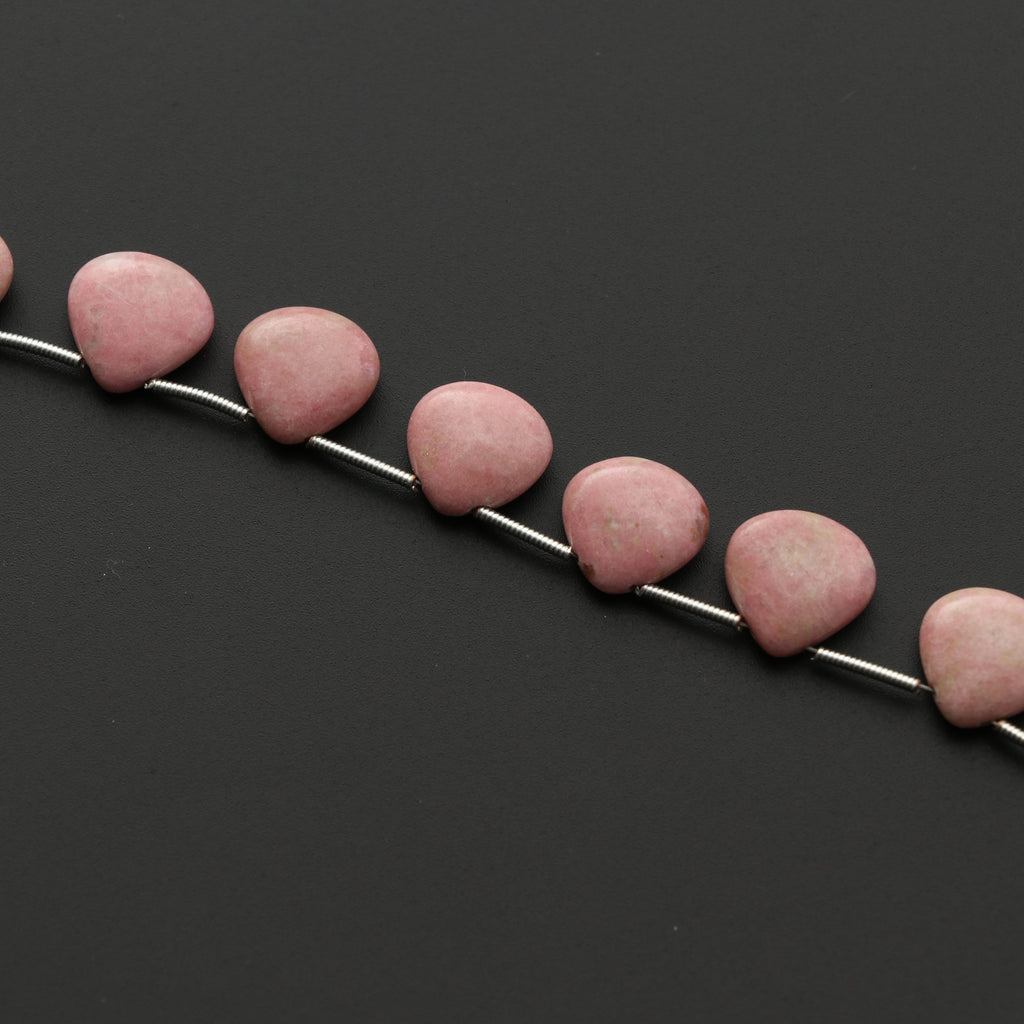 Thulite Heart Smooth Beads, Thulite Heart - 12x11x4.5 mm - Thulite - Gem Quality , 14 Cm Full Strand, Price Per Strand - National Facets, Gemstone Manufacturer, Natural Gemstones, Gemstone Beads