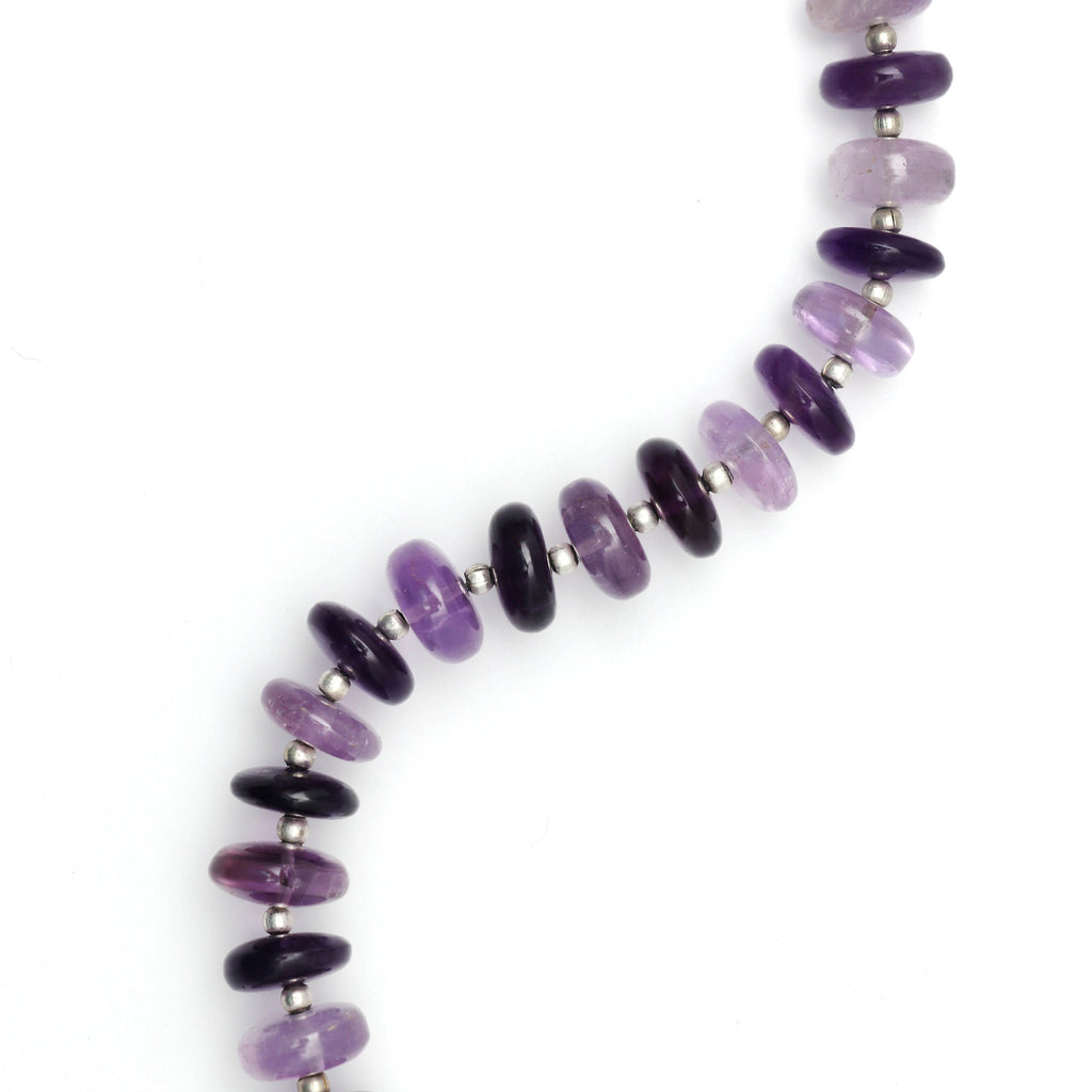 Amethyst Natural Shaded Roundel Smooth Beads, 9 mm to 9.5 mm, Amethyst Shaded Beads, Amethyst Strand, 8 Inch, Price Per Strand - National Facets, Gemstone Manufacturer, Natural Gemstones, Gemstone Beads