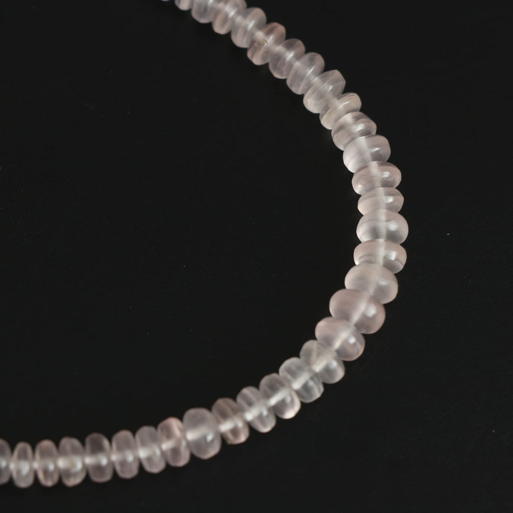 Rose Quartz Smooth Beads - 4 mm to 6.5 mm - Rose Quartz - Gem Quality , 8 Inch/ 20 Cm Full Strand, Price Per Strand - National Facets, Gemstone Manufacturer, Natural Gemstones, Gemstone Beads