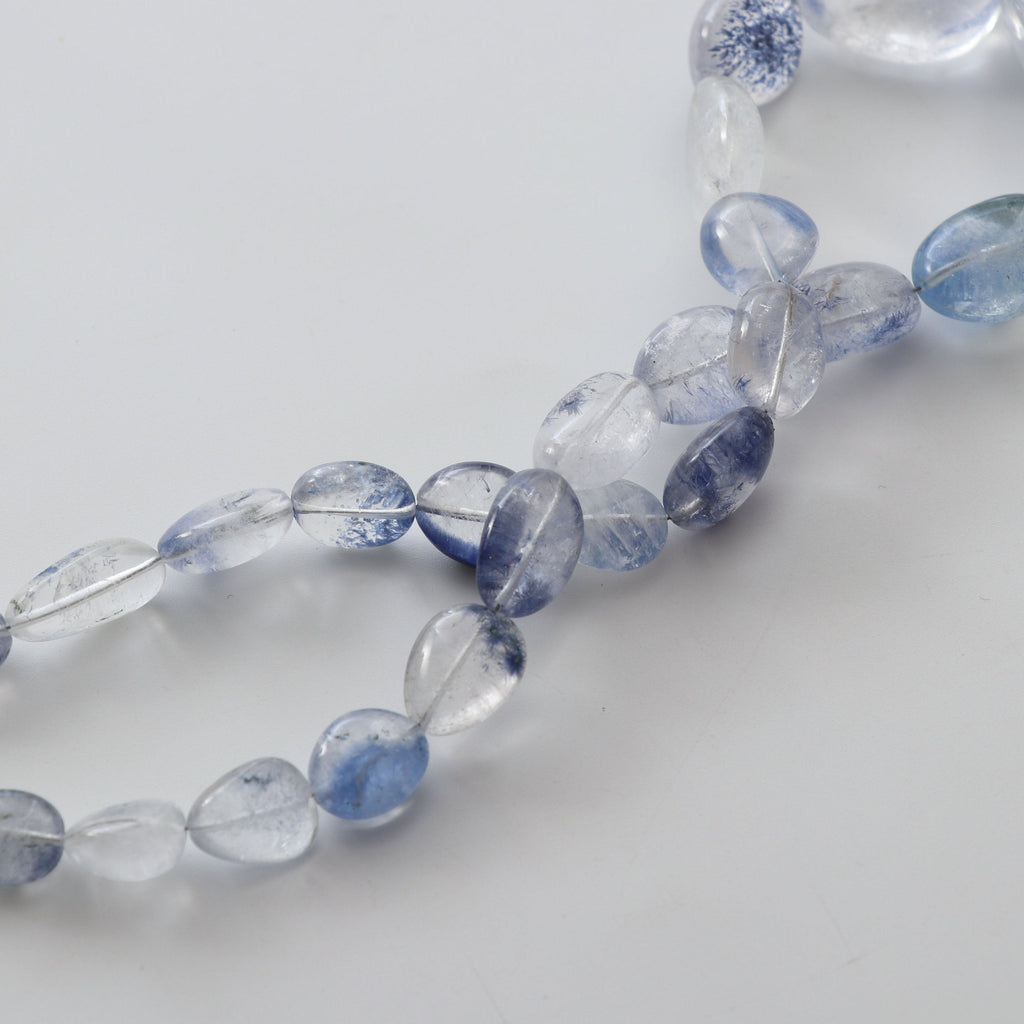 Natural Dumortierite Smooth Tumble Beads | Dumortierite Beads | 5.5x8.5 mm to 15x22 mm | 8 Inch/ 18 Inch | Price Per Strand - National Facets, Gemstone Manufacturer, Natural Gemstones, Gemstone Beads