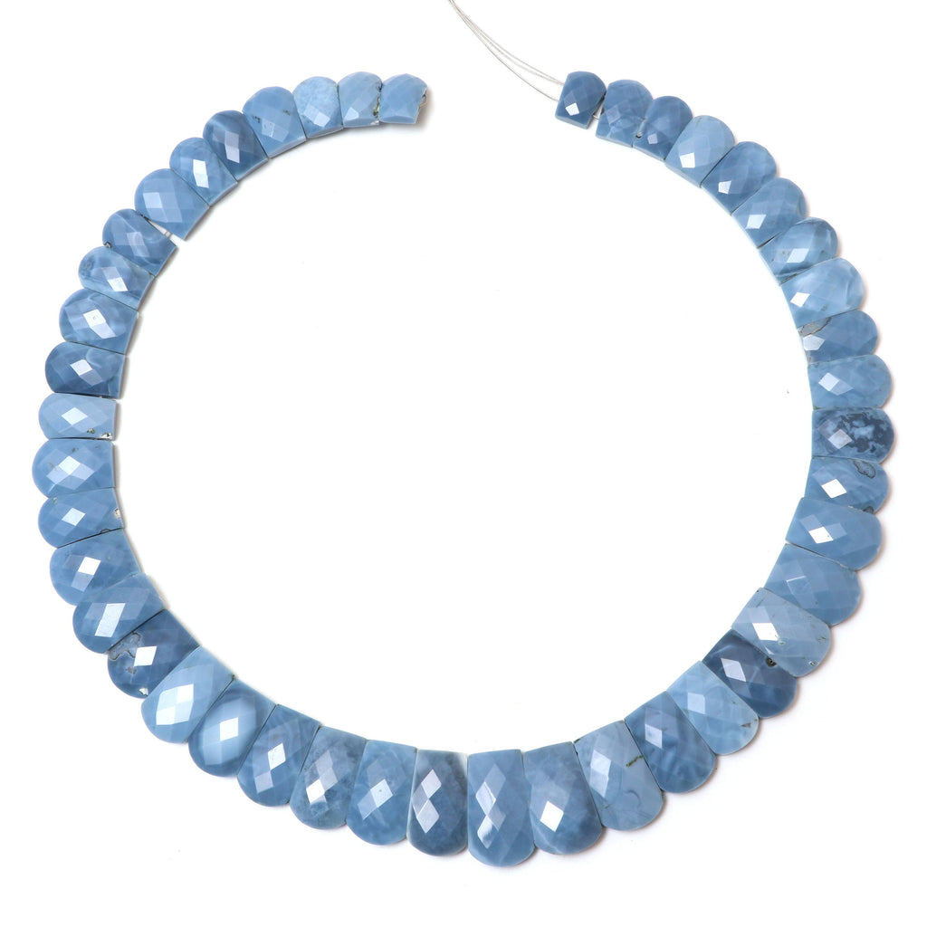 Natural Blue Opal Faceted Slice Layout Beads, 8.5x11 mm to 22x13 mm, Blue Opal Faceted Layout, 17 Inch Full Strand, Price Per Strand - National Facets, Gemstone Manufacturer, Natural Gemstones, Gemstone Beads
