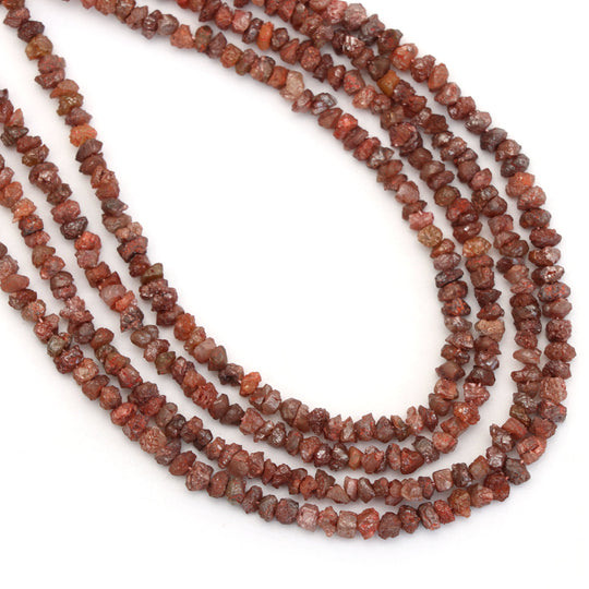 タンカラーダイヤモンドチップオーガニックビーズ、2.5mm～4mm、ダイヤモンドジュエリーメイキングビーズ、16インチストランド、1ストランドあたりの価格