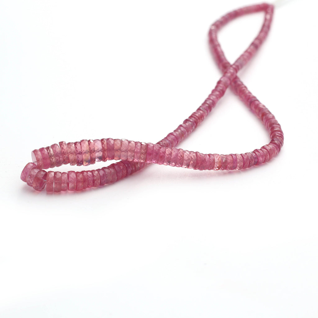 Mozambique AA- Ruby Faceted Coin Shapes Beads - Stones measure -Size 3.5 to 9 mm, 18 Inch strand - Good Quality Beads, Price Per Strand - National Facets, Gemstone Manufacturer, Natural Gemstones, Gemstone Beads