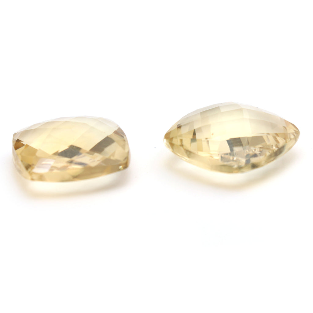 Natural Citrine Double Sided Rose Cut Cushion| Rose Cut Loose Gemstone | Cushion Citrine | 20x20 mm | Rose Cut Gemstone | Pair ( 2 Pieces ) - National Facets, Gemstone Manufacturer, Natural Gemstones, Gemstone Beads
