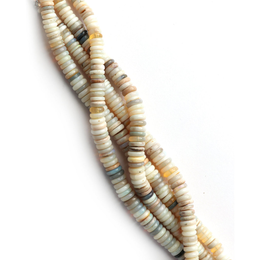 Natural Australian Opal Tyre Flat Smooth Beads, 6 MM to 9 MM , Australian Opal,8 Inch, Price Per Strand - National Facets, Gemstone Manufacturer, Natural Gemstones, Gemstone Beads