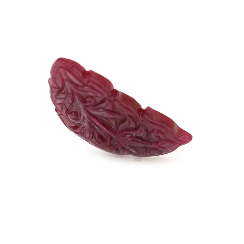 Natural Ruby Carving Semi- Circle Shape Loose Gemstone - 23x38 mm - Ruby Semi-Circle, Ruby Carving Loose Gemstone, 1 Piece - National Facets, Gemstone Manufacturer, Natural Gemstones, Gemstone Beads
