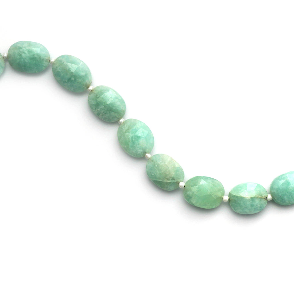 Amazonite Faceted Oval Beads, 5x9.5 MM to 4x10.5 MM, Amazonite, 8 Inch ,Price Per Strand - National Facets, Gemstone Manufacturer, Natural Gemstones, Gemstone Beads