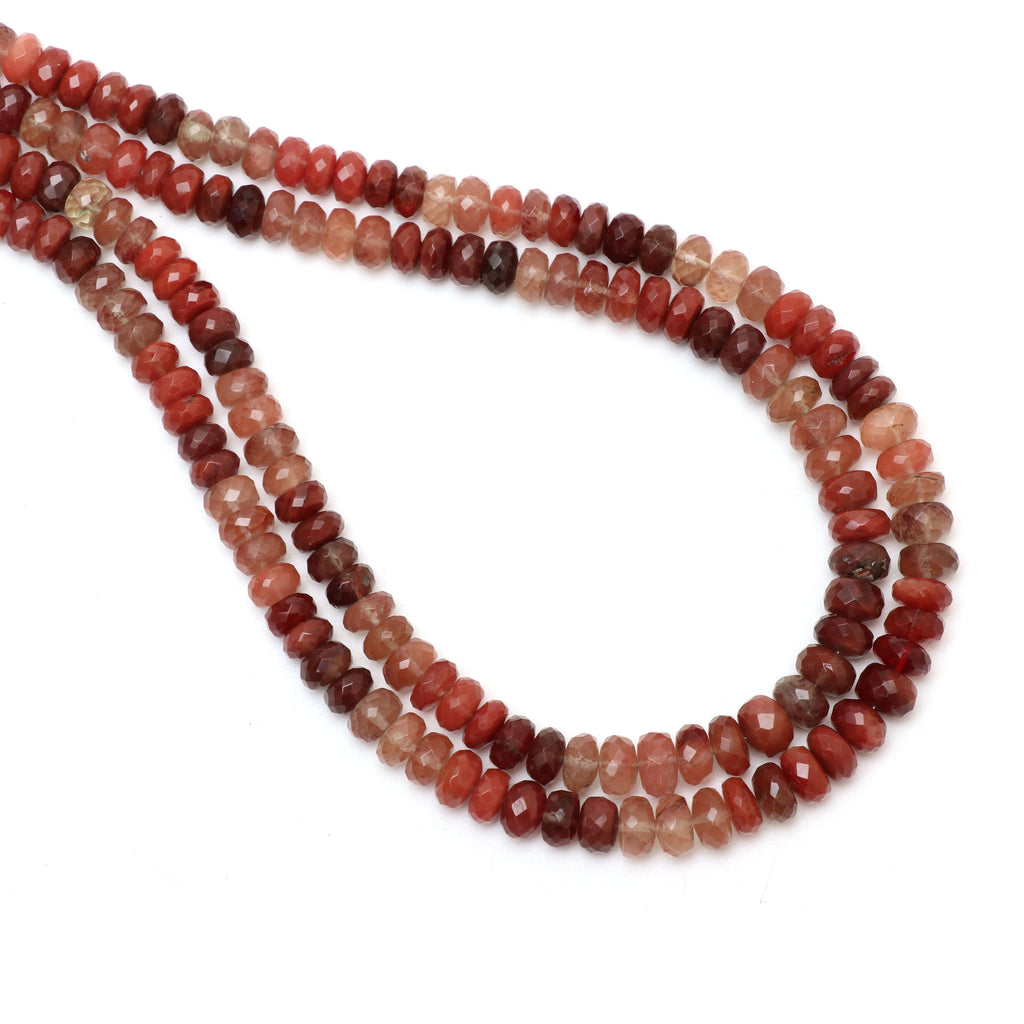 Andesine Faceted Rondelle Beads | 6.5 mm to 7.5 mm | Andesine Rondelle Beads | Gem Quality | 8 Inch/ 18 Inch Full Strand | Price Per Strand - National Facets, Gemstone Manufacturer, Natural Gemstones, Gemstone Beads