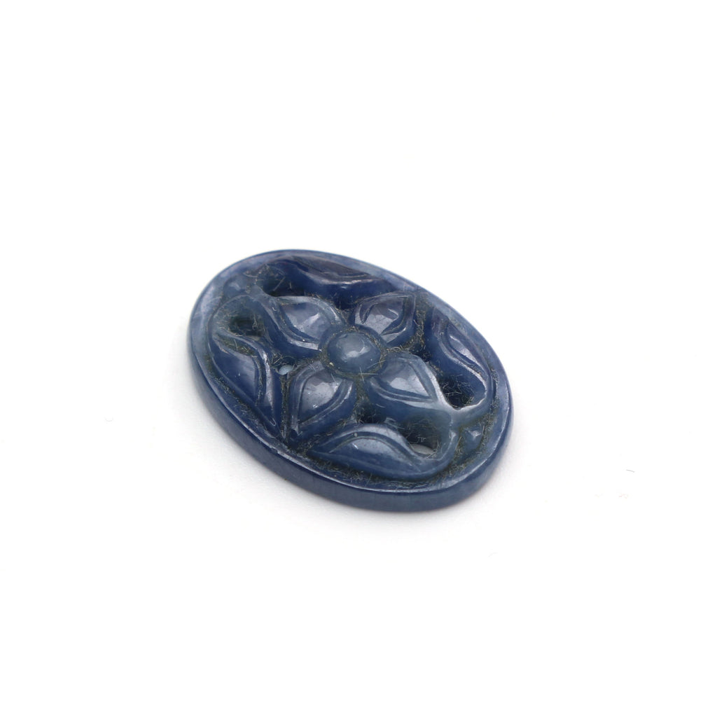 Natural Blue Sapphire Carving Oval Loose Gemstone - 13x18mm - Sapphire Oval , Sapphire Carving Loose Gemstone , 1 Pieces - National Facets, Gemstone Manufacturer, Natural Gemstones, Gemstone Beads