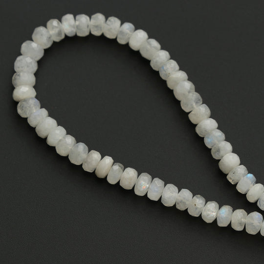 Natural Rainbow Moonstone Faceted Roundel Beads, 3.5 mm to 5 mm, Rainbow Moonstone Strand, 8 Inch /16 Inch Full Strand, per strand price