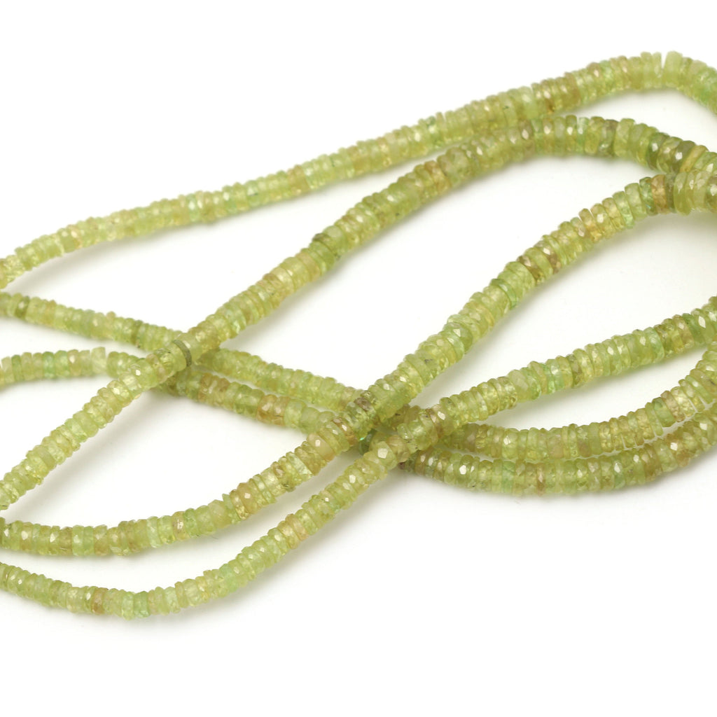 Sphene Faceted Tyre Beads, 2 mm to 5.5 mm, Sphene Tyre Beads - Gem Quality , 8 Inch/ 16 Inch/ 18 Inch Full Strand, Price Per Strand - National Facets, Gemstone Manufacturer, Natural Gemstones, Gemstone Beads