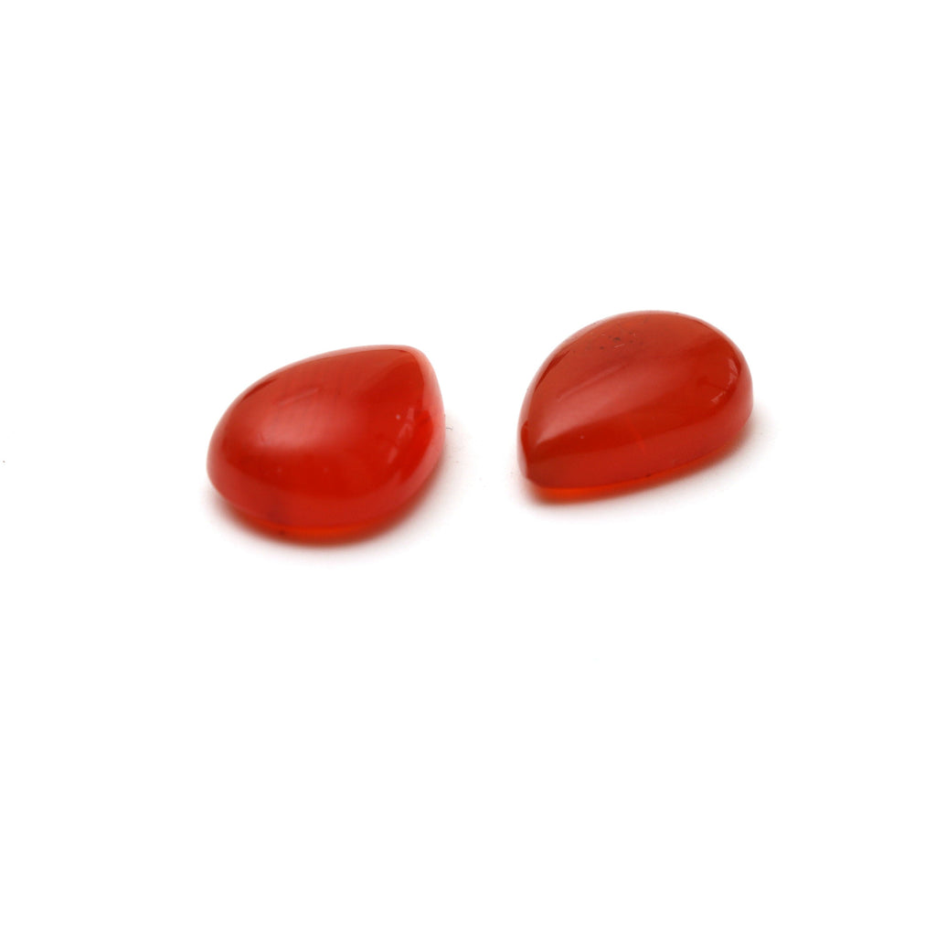 AAA Quality Natural Carnelian Smooth Pear Cabochon Gemstone | 12x18 mm | Gemstone Cabochon | Pair ( 2 Pieces ) - National Facets, Gemstone Manufacturer, Natural Gemstones, Gemstone Beads