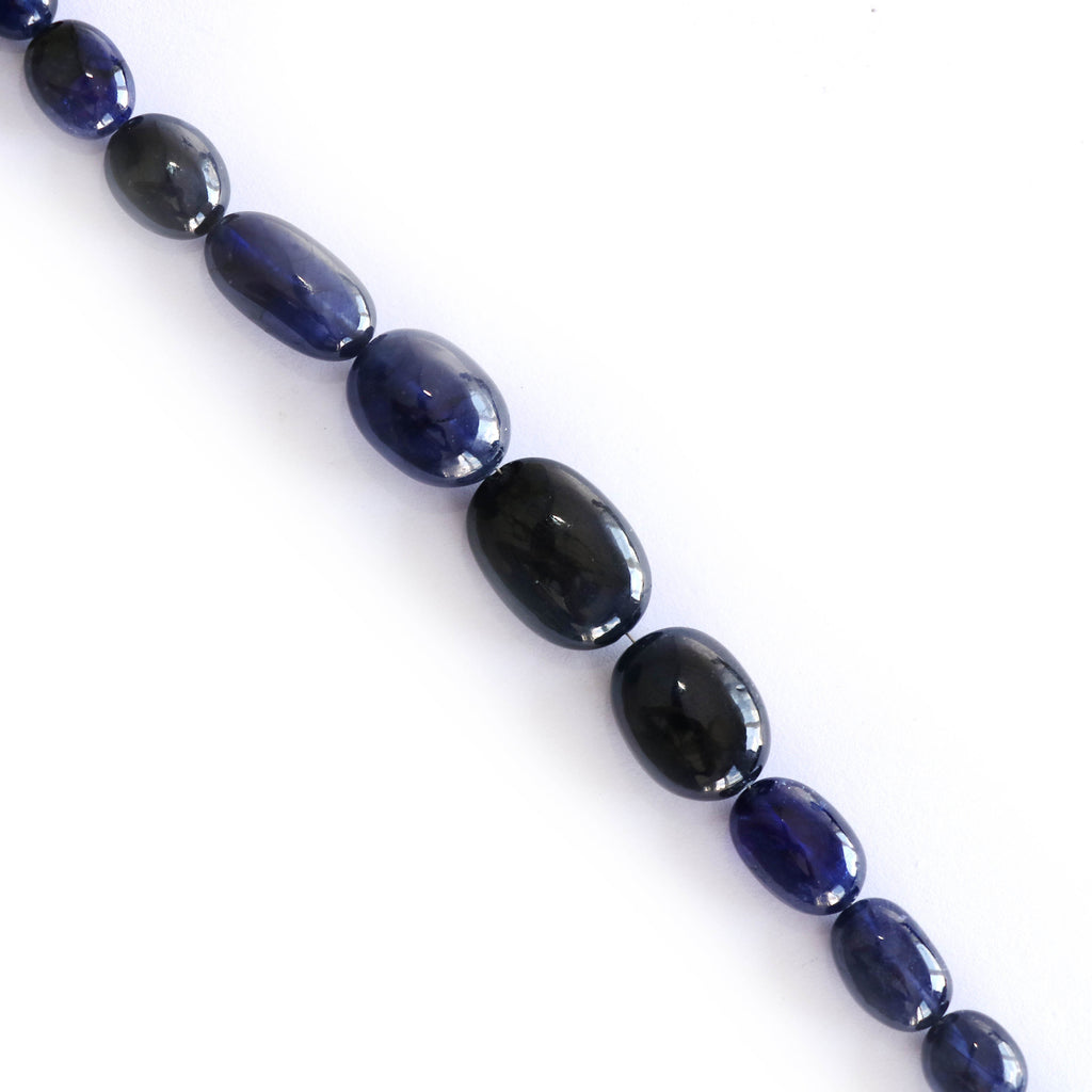 Blue Sapphire Smooth Tumble Glass Filled, Sapphire Tumble- 9x7 mm to 18x13 mm-Blue Sapphire-Gem Quality, 8 Inch Full Strand,Price Per Strand - National Facets, Gemstone Manufacturer, Natural Gemstones, Gemstone Beads