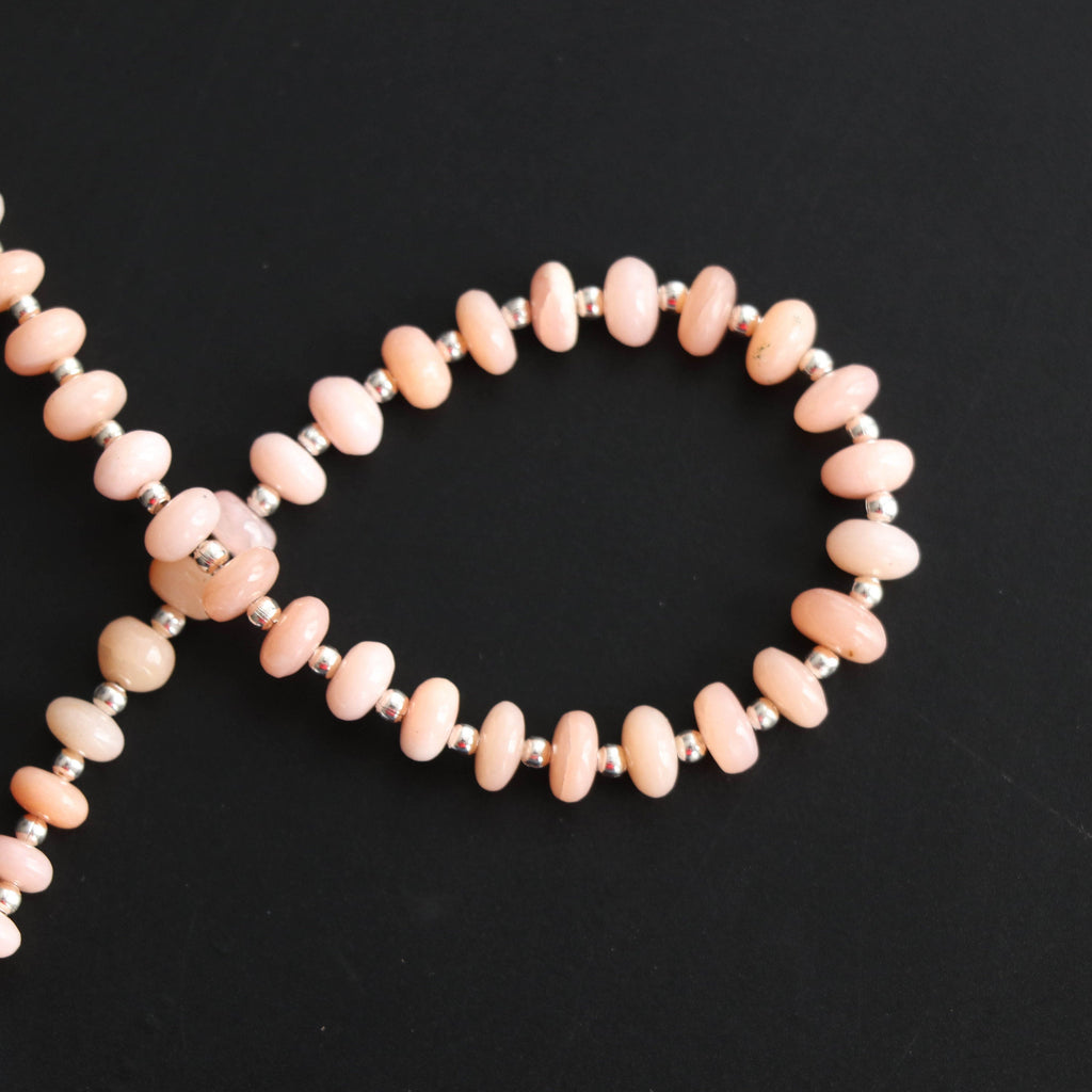 Natural Pink Opal Smooth Beads - 6 mm to 7 mm - Pink Opal - Pink Opal, Opal Beads- Gem Quality , 8 Inch/ 20 Cm Full Strand, Price Per Strand - National Facets, Gemstone Manufacturer, Natural Gemstones, Gemstone Beads