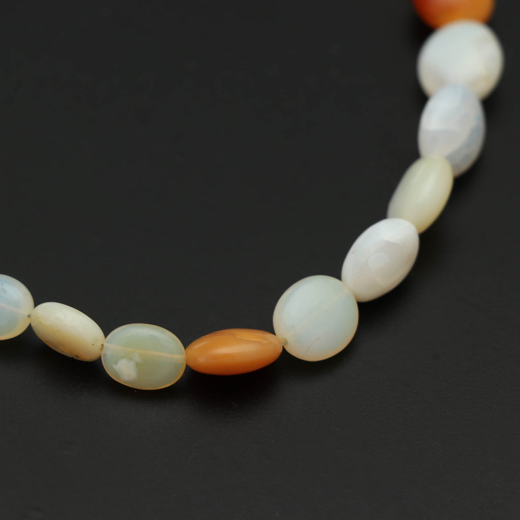 Ethiopian Fire Opal Smooth Oval Beads - 6x8 mm to 9x12 mm - Ethiopian Opal - Gem Quality , 8 Inch Full Strand, Price Per Strand - National Facets, Gemstone Manufacturer, Natural Gemstones, Gemstone Beads