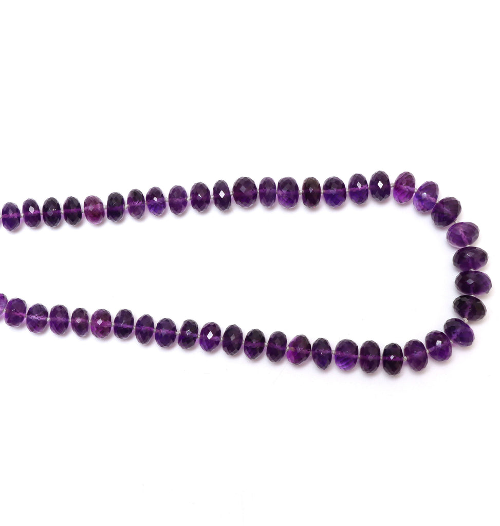 Beautiful Amethyst Necklace for Gifting | Bright Purple Natural African Amethyst Beaded Necklace | 16 Inches | Silver 925 Magnet Clasp - National Facets, Gemstone Manufacturer, Natural Gemstones, Gemstone Beads