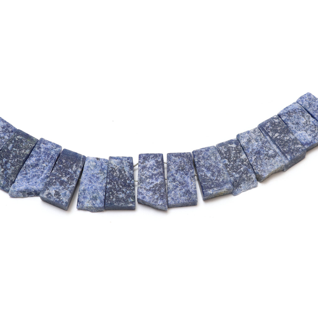Natural Denim Quartz Faceted Slice Layout Beads, 16x9 mm to 29x12 mm, Denim Quartz Faceted Layout, 17 Inch Full Strand, Price Per Strand - National Facets, Gemstone Manufacturer, Natural Gemstones, Gemstone Beads