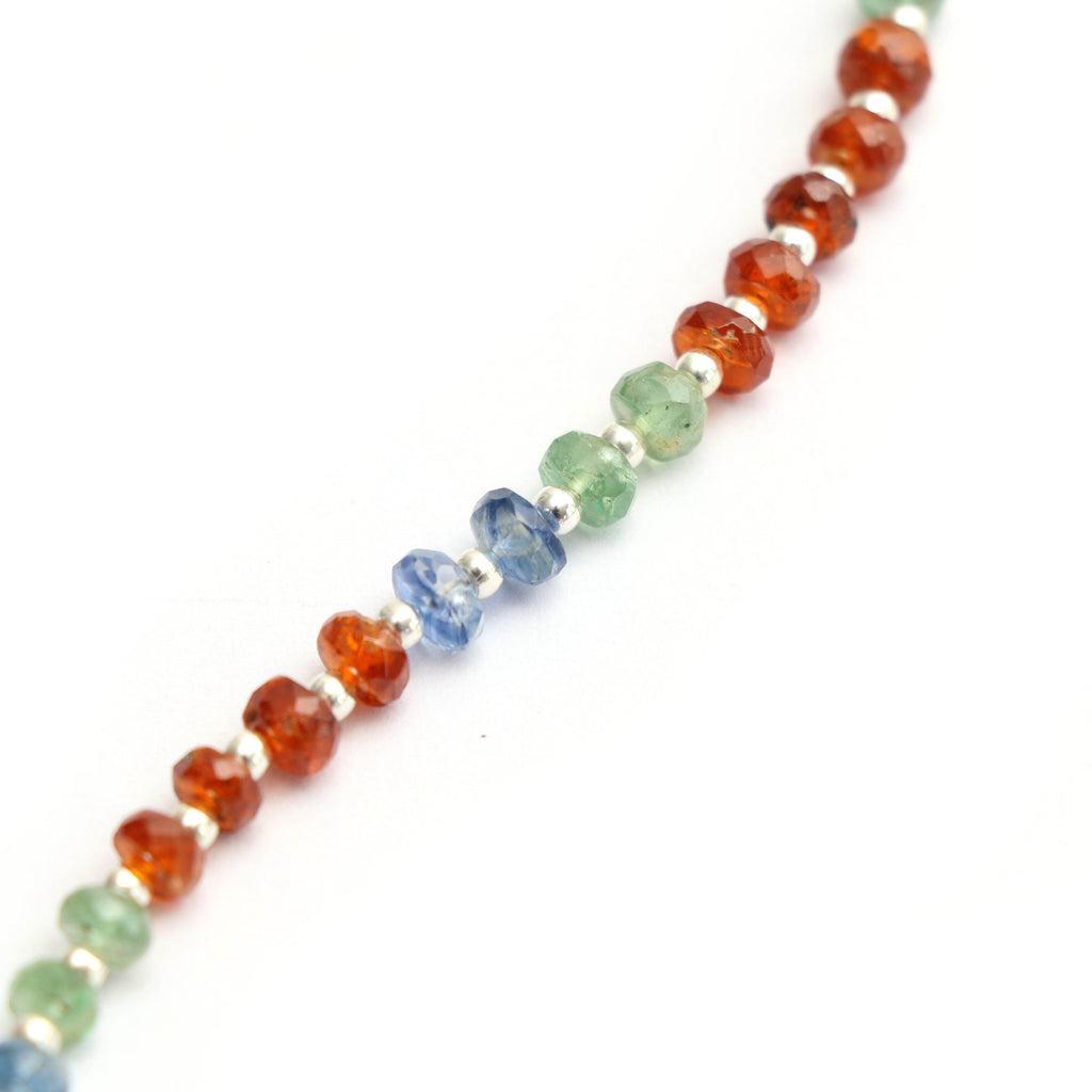 Multi Kyanite Faceted Beads, Kyanite Beads- 4 mm to 5.5 mm - Multi Kyanite - Gem Quality , 8 Inch/ 20 Cm Full Strand, Price Per Strand - National Facets, Gemstone Manufacturer, Natural Gemstones, Gemstone Beads