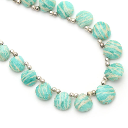 Amazonite Smooth Heart Shape Beads - 6x6 mm to 10x10 mm - Amazonite Jewelry Making Beads, 8 Inch Full Strand, Price Per Strand