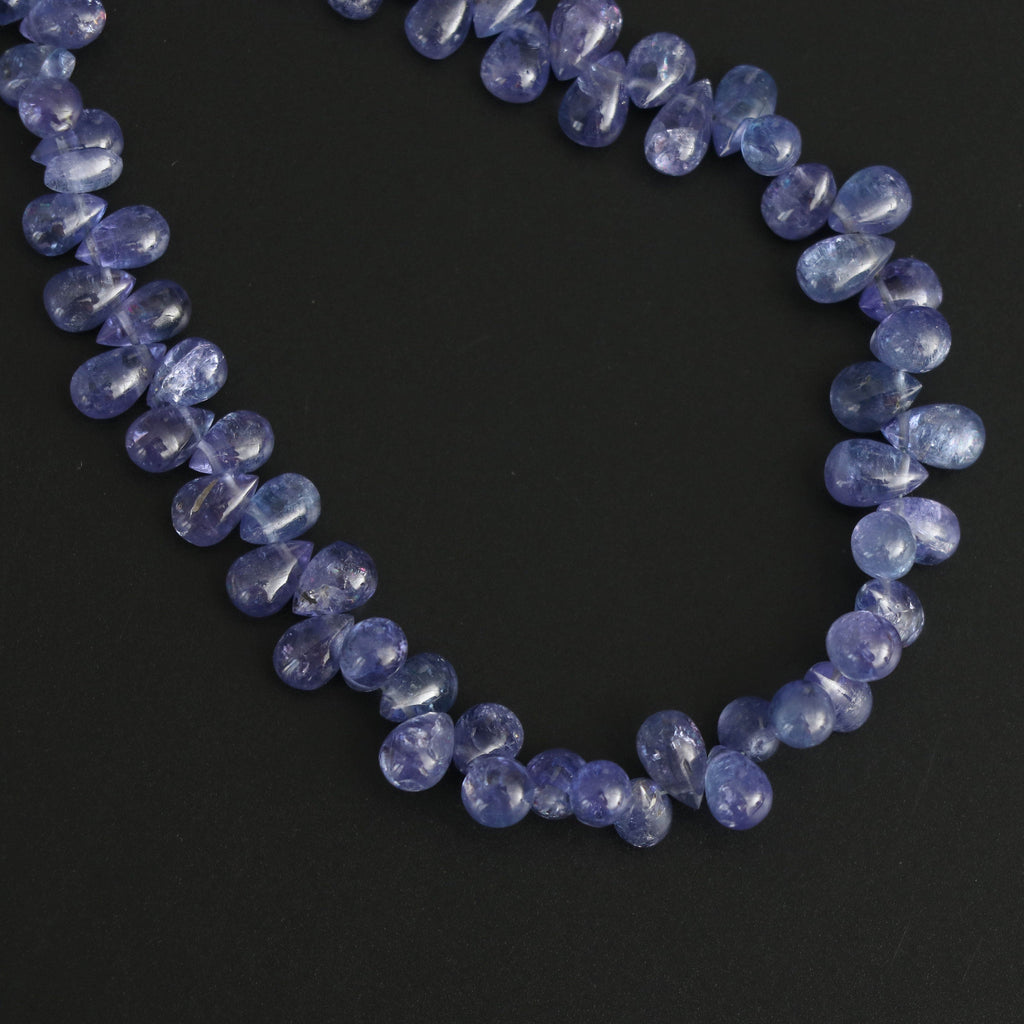Tanzanite Smooth Drops Beads - 4x6 mm to 5x7 mm - Tanzanite Drops Gemstone- Gem Quality , 8 Inch/ 20 Cm Full Strand, Price Per Strand - National Facets, Gemstone Manufacturer, Natural Gemstones, Gemstone Beads