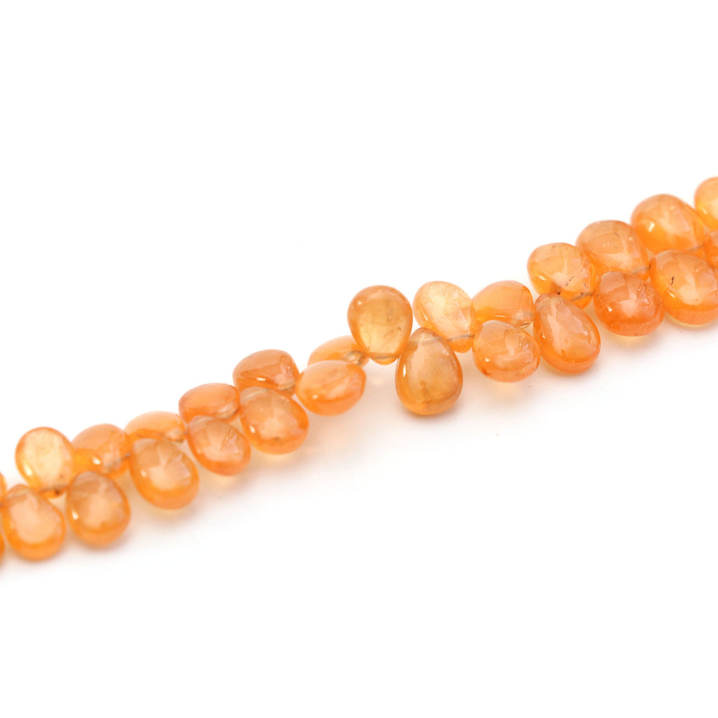 Spessartite Smooth Pear Beads- 4.5x5.5mm To 5.5x8mm- Spessartite Pear Beads - Gem Quality, 8 Inch/16 Inch Full Strand, Price Per Strand - National Facets, Gemstone Manufacturer, Natural Gemstones, Gemstone Beads