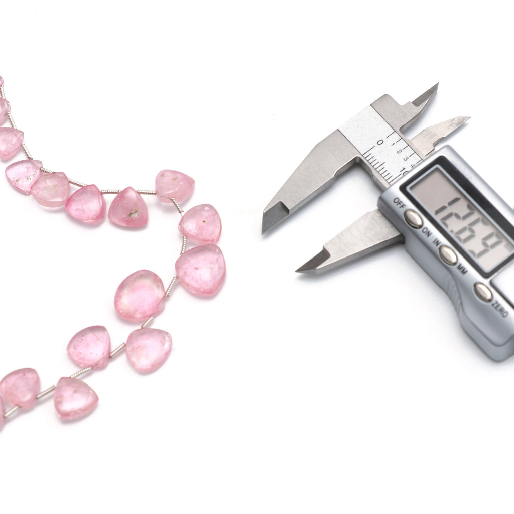 Natural Pink Tourmaline Smooth Heart Beads | Unique Pink Tourmaline | 7x7 mm to 12x12 mm | 8 Inch | Price Per Strand - National Facets, Gemstone Manufacturer, Natural Gemstones, Gemstone Beads