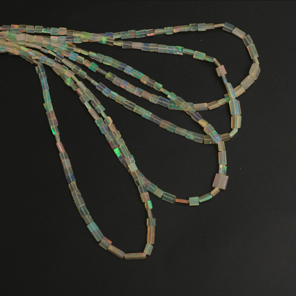 Natural Ethiopian Opal Smooth Rectangle Honey Color Beads | 2.5x4 mm to 4x8 mm | 8 Inches/ 18 Inches Full Strand | Price Per Strand - National Facets, Gemstone Manufacturer, Natural Gemstones, Gemstone Beads