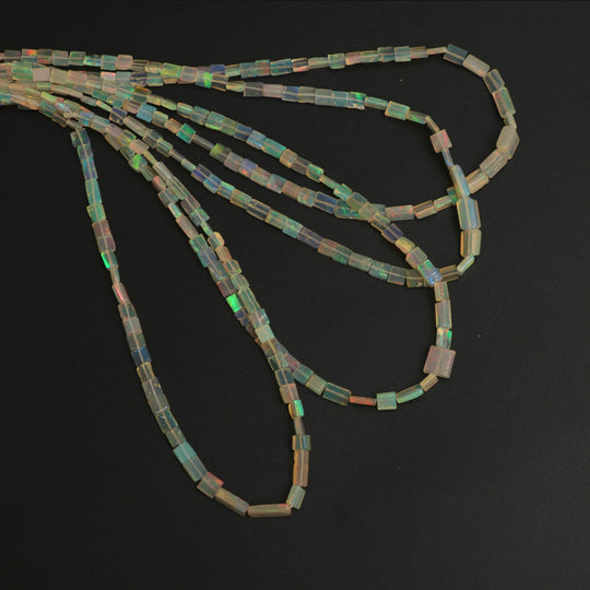 Natural Ethiopian Opal Smooth Rectangle Honey Color Beads | 2.5x4 mm to 4x8 mm | Opal Jewelry Making Beads | 18 Inches Full Strand | Price Per Strand