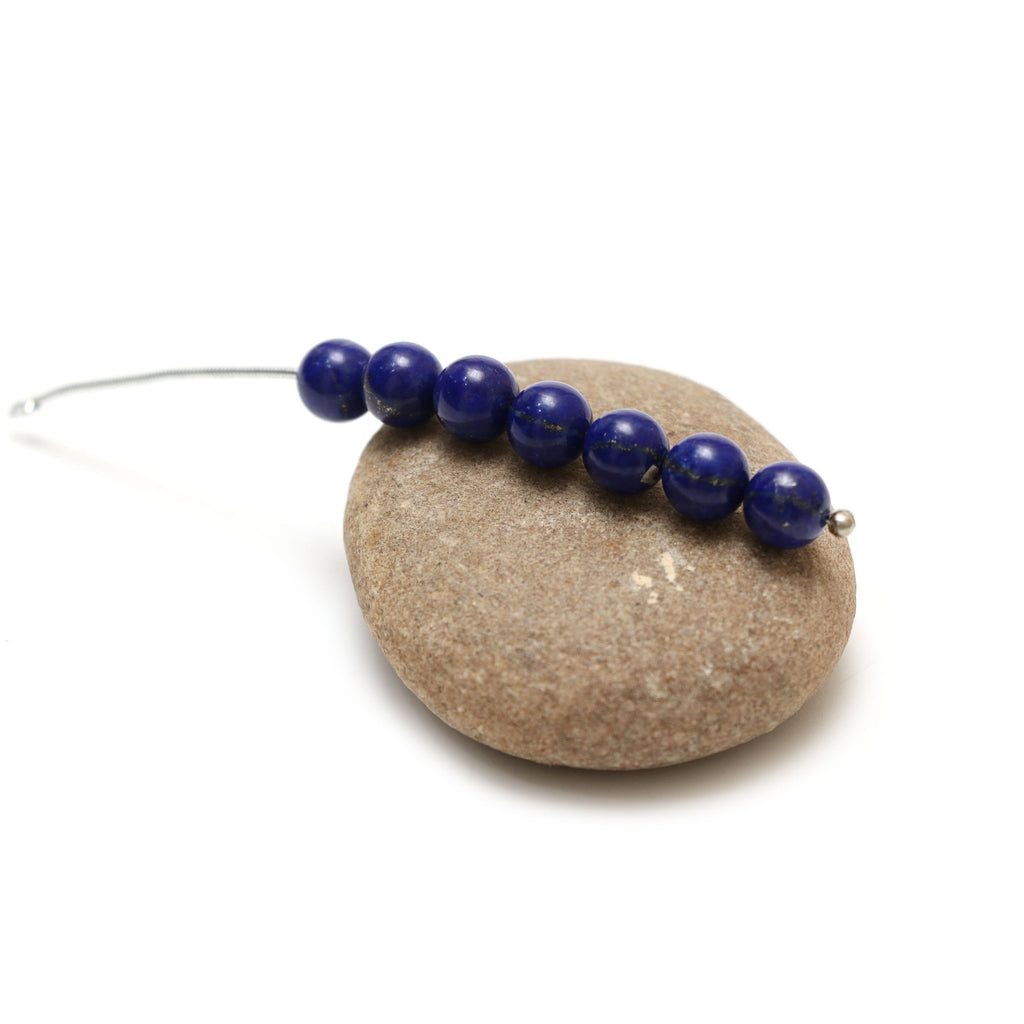 Calibrated Natural Lapis Smooth Round Balls | 8 mm | Lapis Balls | 8 Inch/ 16 Inch Full Strand | Price Per Strand - National Facets, Gemstone Manufacturer, Natural Gemstones, Gemstone Beads