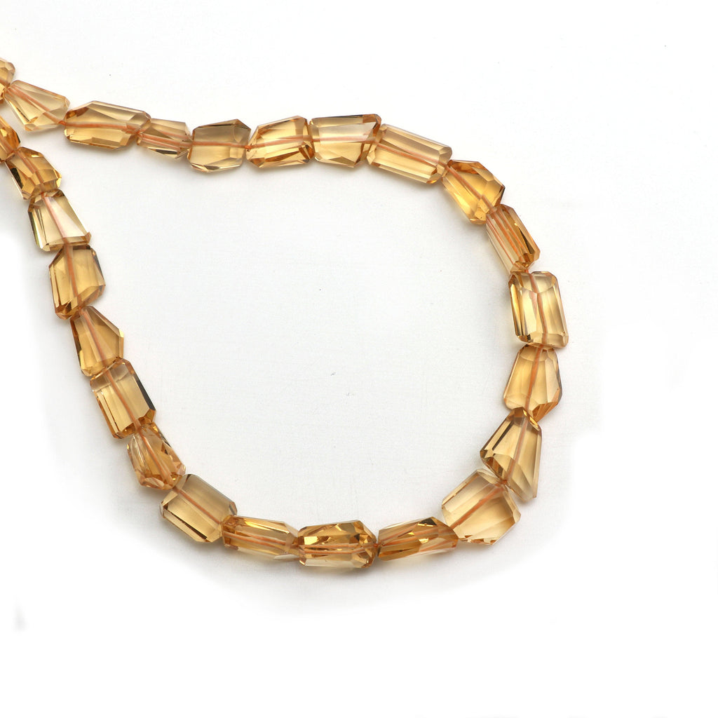 Citrine Faceted Tumble Beads - 6x10 mm to 11x15 mm - Citrine Tumble Gemstone - Gem Quality , 8 Inch/16 Inch/18 Inch, Price Per Strand - National Facets, Gemstone Manufacturer, Natural Gemstones, Gemstone Beads