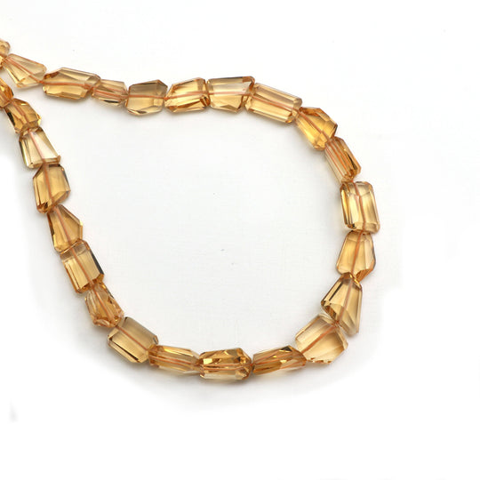 Citrine Faceted Tumble Beads, 6x10 mm to 11x15 mm, Citrine Jewelry Making Beads, 18 Inches, Price Per Strand