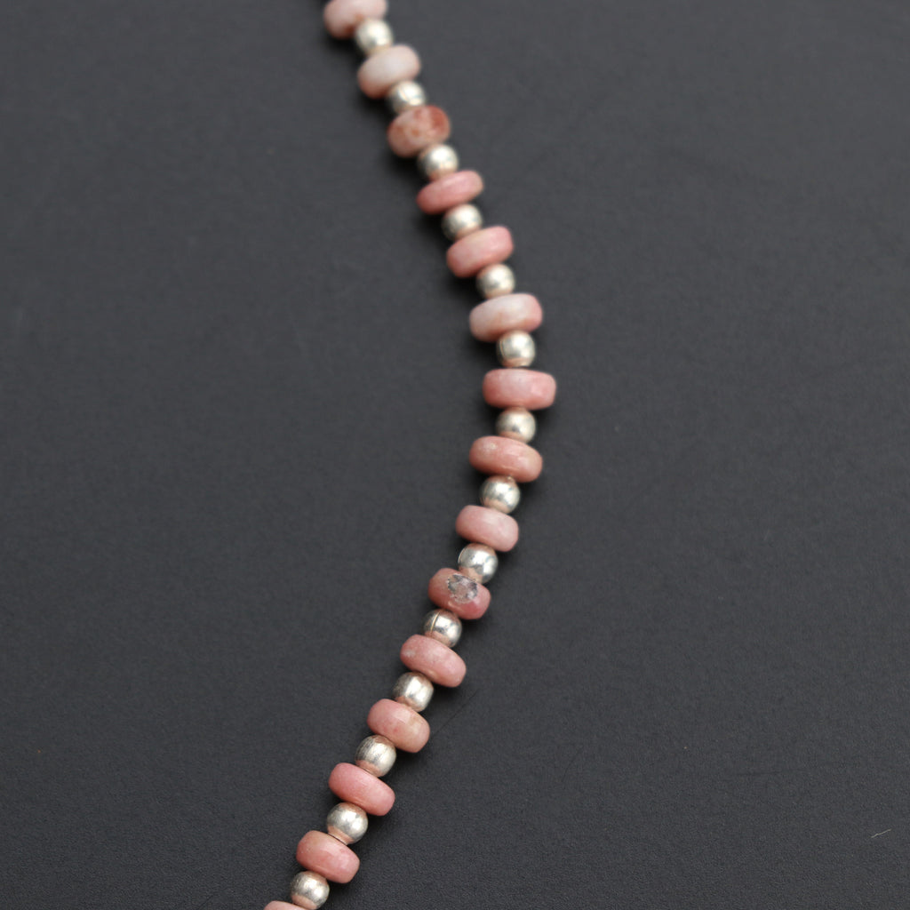 Thulite Smooth Beads, Thulite Roundel Beads, Natural Pink Thulite , Gemstone Beads- 3.5 mm to 4.5 mm - Gem Quality, 8 Inch, Price Per Strand - National Facets, Gemstone Manufacturer, Natural Gemstones, Gemstone Beads
