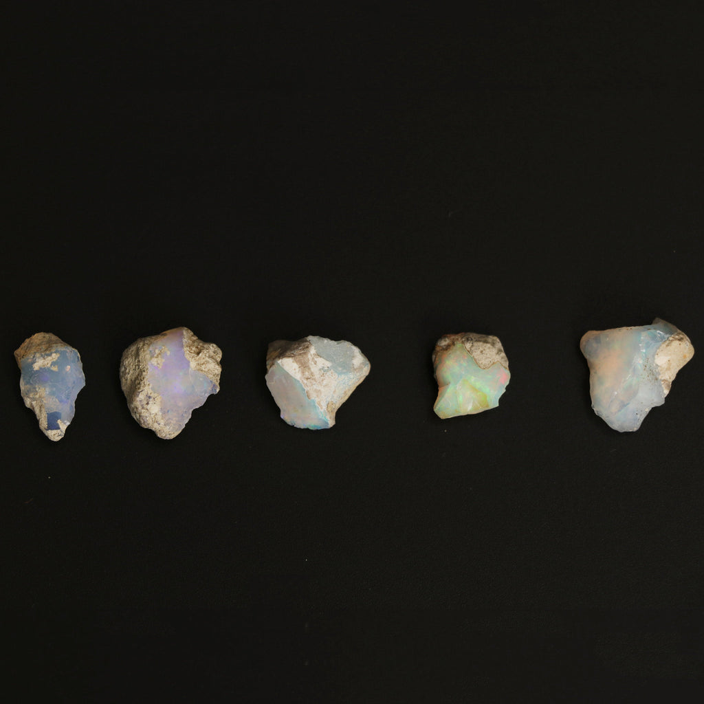 Natural Ethiopian Opal Organic Rough Loose Gemstone | 13.5x13.5 mm | Rough Loose Gemstone | Set of 10 Pieces - National Facets, Gemstone Manufacturer, Natural Gemstones, Gemstone Beads
