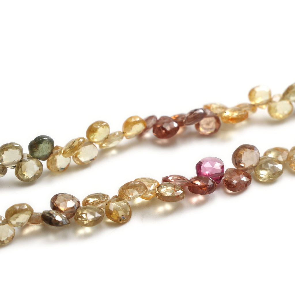 Natural Golden Zircon Faceted Heart Beads | Zircon Shaded Heart Beads | 5 mm to 5.5 mm | 8 Inch/ 16 Inch Full Strand | Price Per Strand - National Facets, Gemstone Manufacturer, Natural Gemstones, Gemstone Beads