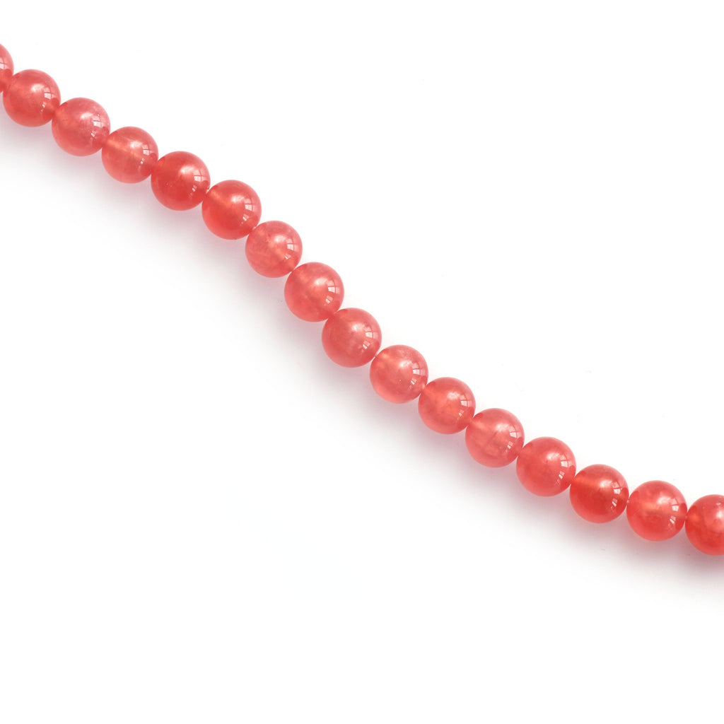 Rhodochrosite Smooth Balls Beads , Rhodochrosite Smooth Round , 9 mm Central Drill Beads , 8 Inch, Price Per Strands - National Facets, Gemstone Manufacturer, Natural Gemstones, Gemstone Beads
