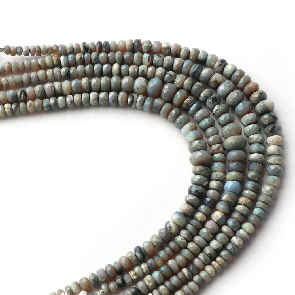 Natural Australian Opal Roundel Faceted Beads, 4 MM to 8 MM , Australian Opal,8 Inch, Price Per Strand - National Facets, Gemstone Manufacturer, Natural Gemstones, Gemstone Beads