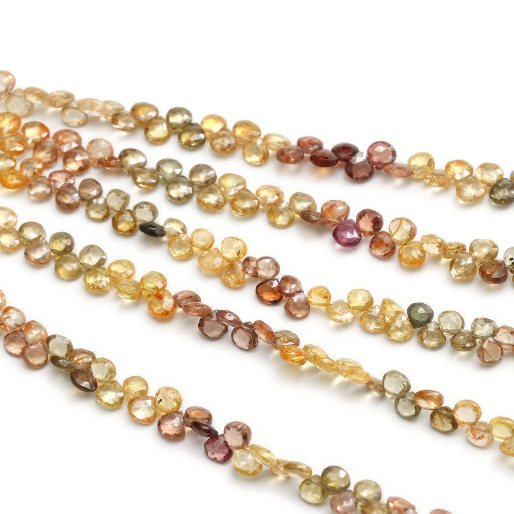 Natural Golden Zircon Faceted Heart Beads | Zircon Shaded Heart Beads | 5 mm to 5.5 mm | 8 Inch/ 16 Inch Full Strand | Price Per Strand - National Facets, Gemstone Manufacturer, Natural Gemstones, Gemstone Beads