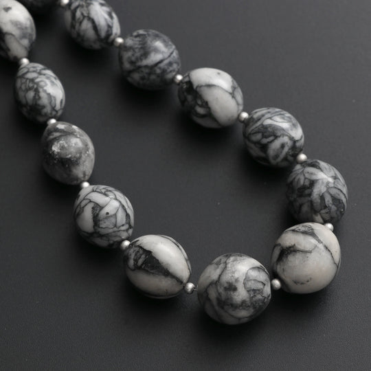 Pinolith Smooth Barrel Beads - 10x14 mm to 14x15 mm - Pinolith Jewelry Making Beads, 8 Inch/ 20 Cm Full Strand, Price Per Strand