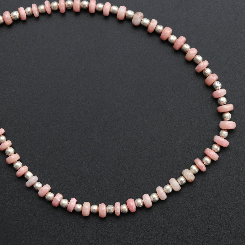 Thulite Smooth Beads, Thulite Roundel Beads, Natural Pink Thulite , Gemstone Beads- 3.5 mm to 4.5 mm - Gem Quality, 8 Inch, Price Per Strand - National Facets, Gemstone Manufacturer, Natural Gemstones, Gemstone Beads