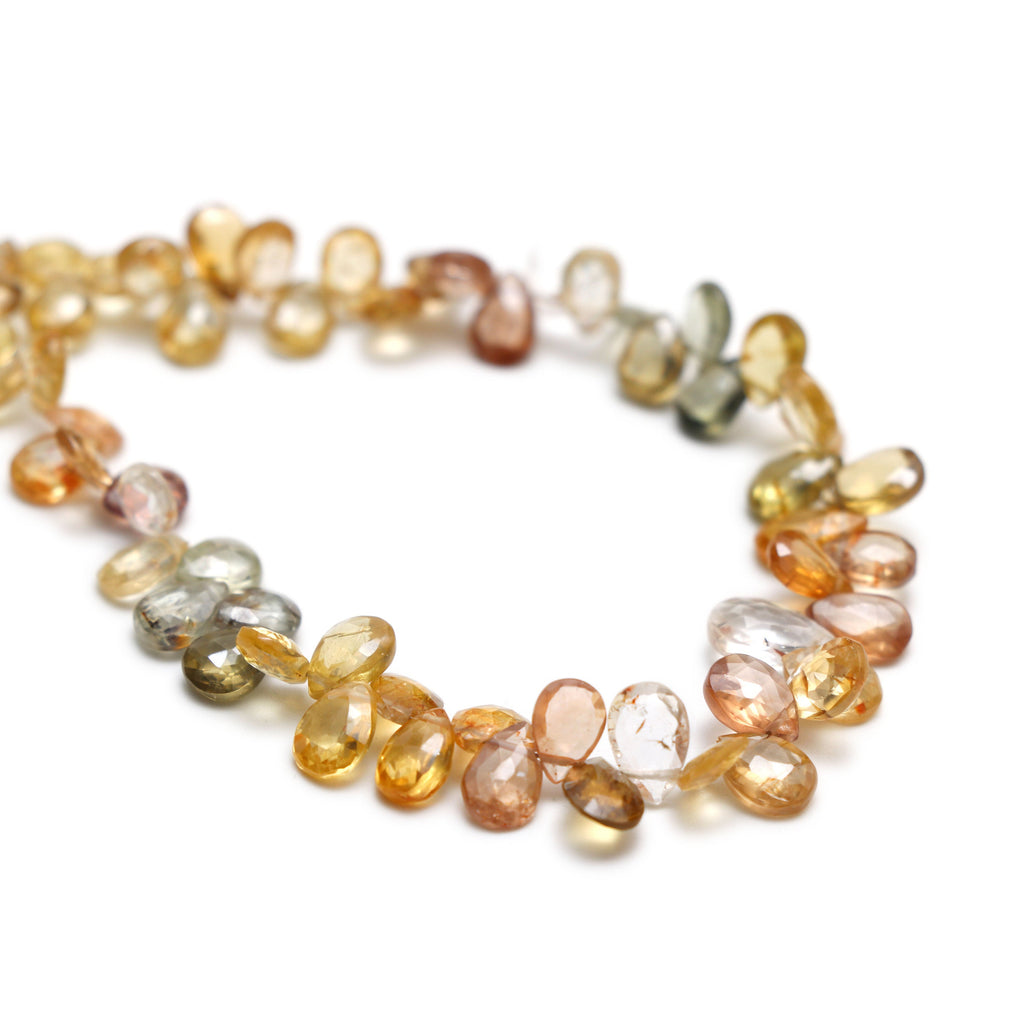 Natural Golden Zircon Faceted Pear Beads | Zircon Faceted Necklace | 7x4.5 mm to 8.5x5.5 mm | 8 Inch/ 16 Inch Full Strand | Price Per Strand - National Facets, Gemstone Manufacturer, Natural Gemstones, Gemstone Beads
